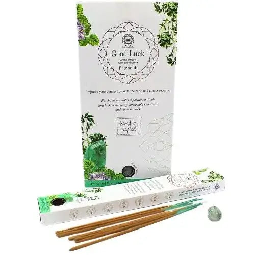 Green Tree Räucherstäbchen „Viel Glück“ – mit Edelstein Grüner Aventurin