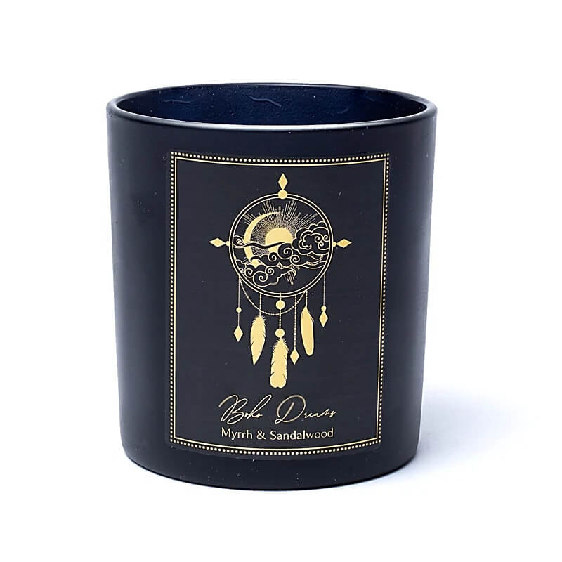 Manifestationskerze "Boho Dreams" mit Bergkristall