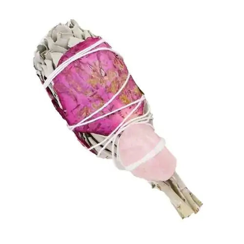 Salbei Räucherfackel Love Spirit mit Rosenquarz
