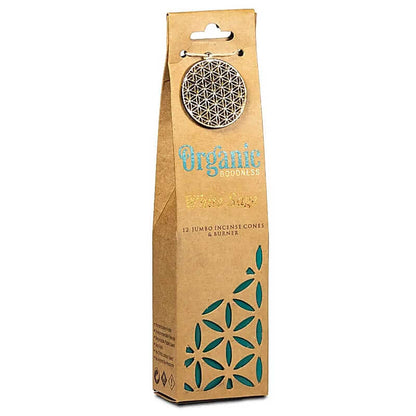 Organic Goodness Weißer Salbei Räucherkegel inkl. Halter