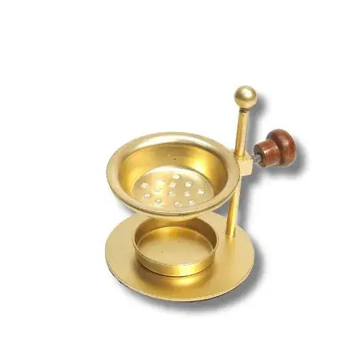 Höhenverstellbarer Räuchergefäß aus Eisen, goldfarben