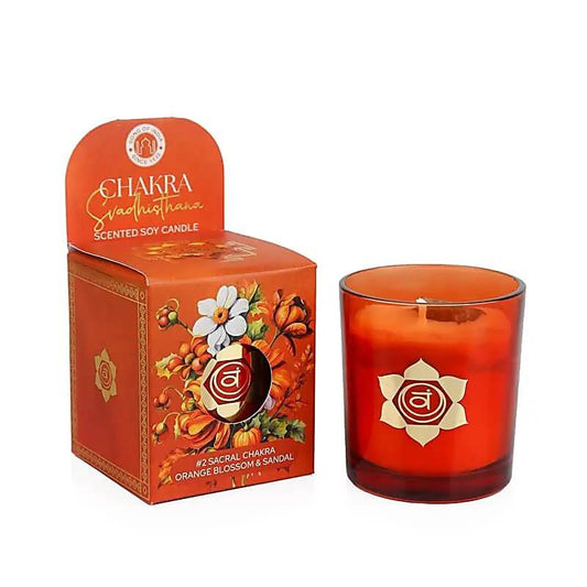 Chakra Duftkerze Svadhisthana/Sakralchakra - Orangenblüte & Sandelholz