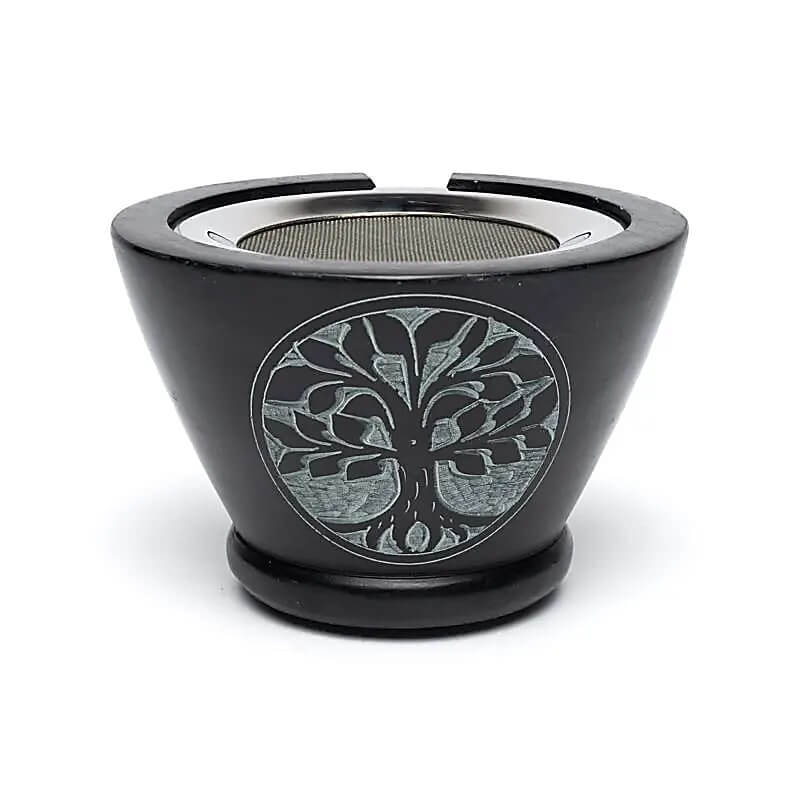 Räuchergefäß Lebensbaum - schwarzer Speckstein