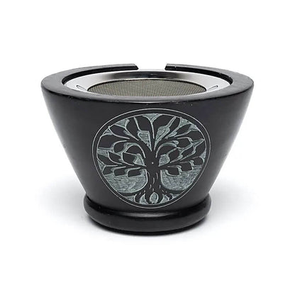 Räuchergefäß Lebensbaum - schwarzer Speckstein