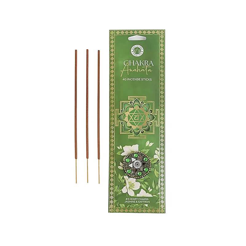 Anahata/Herzchakra Räucherstäbchen - Jasmin & Safran