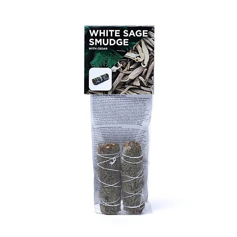Weißer Salbei Smudge mit Zedernholz - 2er-Set