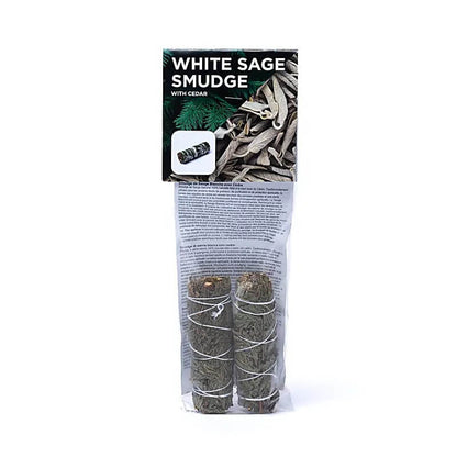 Weißer Salbei Smudge mit Zedernholz - 2er-Set