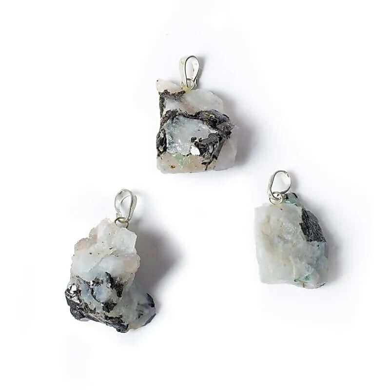 Edelsteinanhänger Weißer Mondstein-  roh