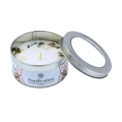 Green Tree Edelsteinkerze "Reinigung" Weißer Salbei