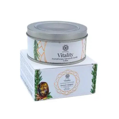 Green Tree Edelsteinkerze "Vitalität" Süßer Ingwer