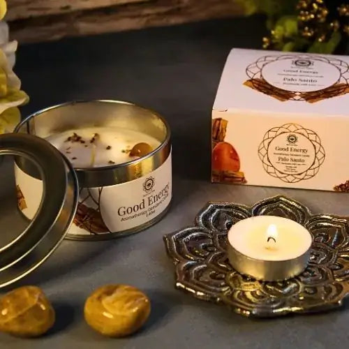 Green Tree Edelsteinkerze "Positive Energie" Palo Santo