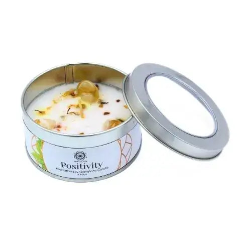 Green Tree Edelsteinkerze "Positivität" Grüner Tee