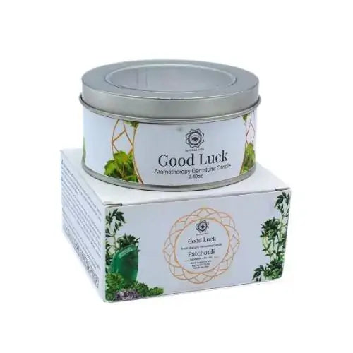 Green Tree Edelsteinkerze „Good Luck“ – Patchouli